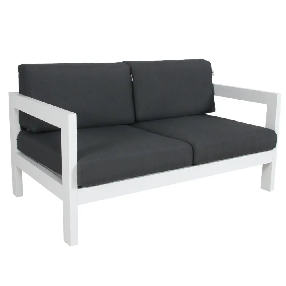 Outie 2 Seater Outdoor Sofa Lounge Aluminium Frame White - Furniture > Outdoor