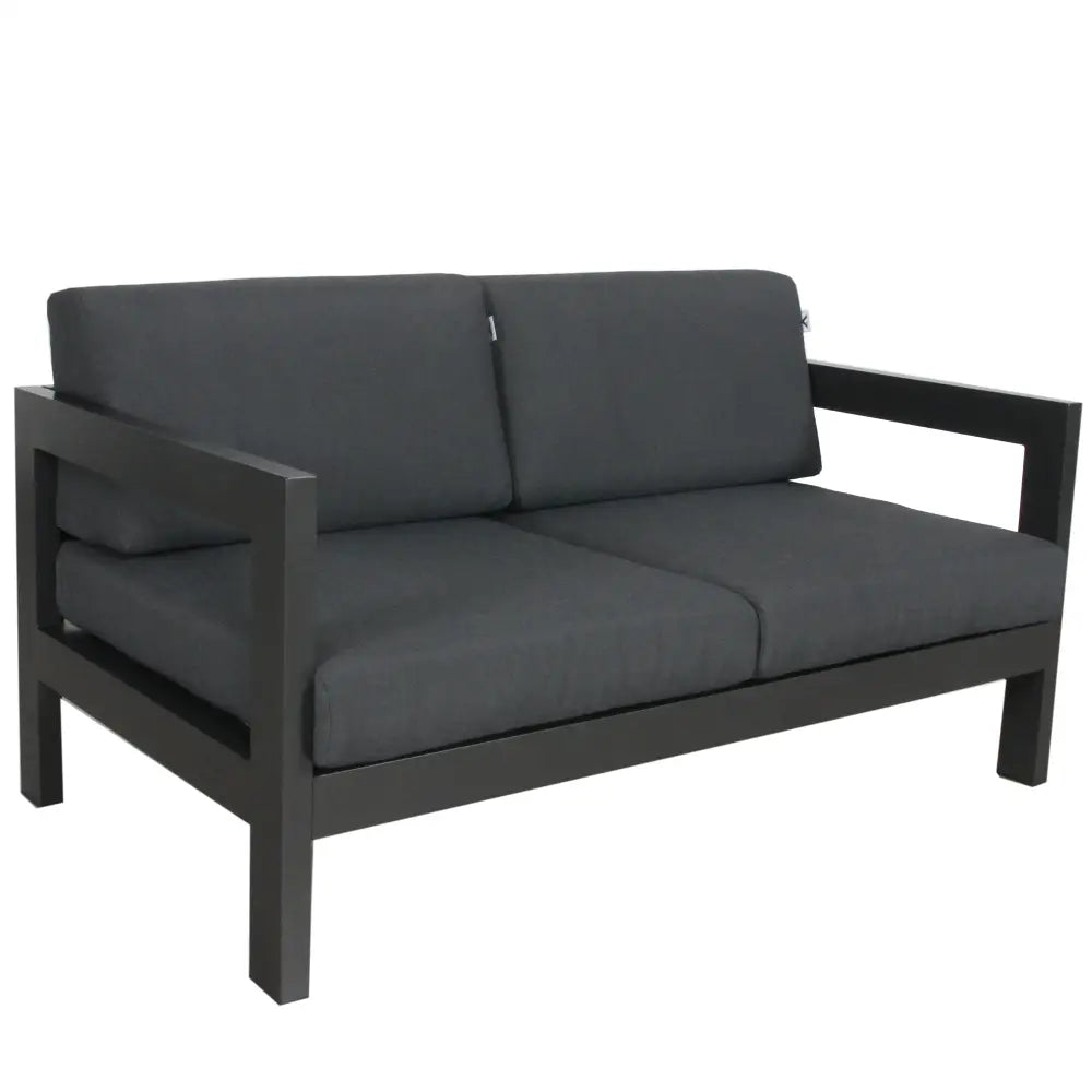 Outie 2pc Set 2 + 2 Seater Outdoor Sofa Lounge Aluminium Frame Charcoal - Furniture > Outdoor