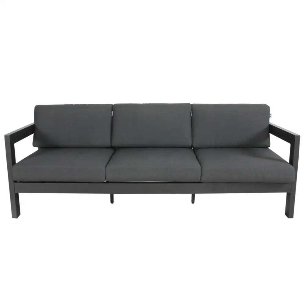 Outie 3 Seater Outdoor Sofa Lounge Aluminium Frame Charcoal - Furniture > Outdoor