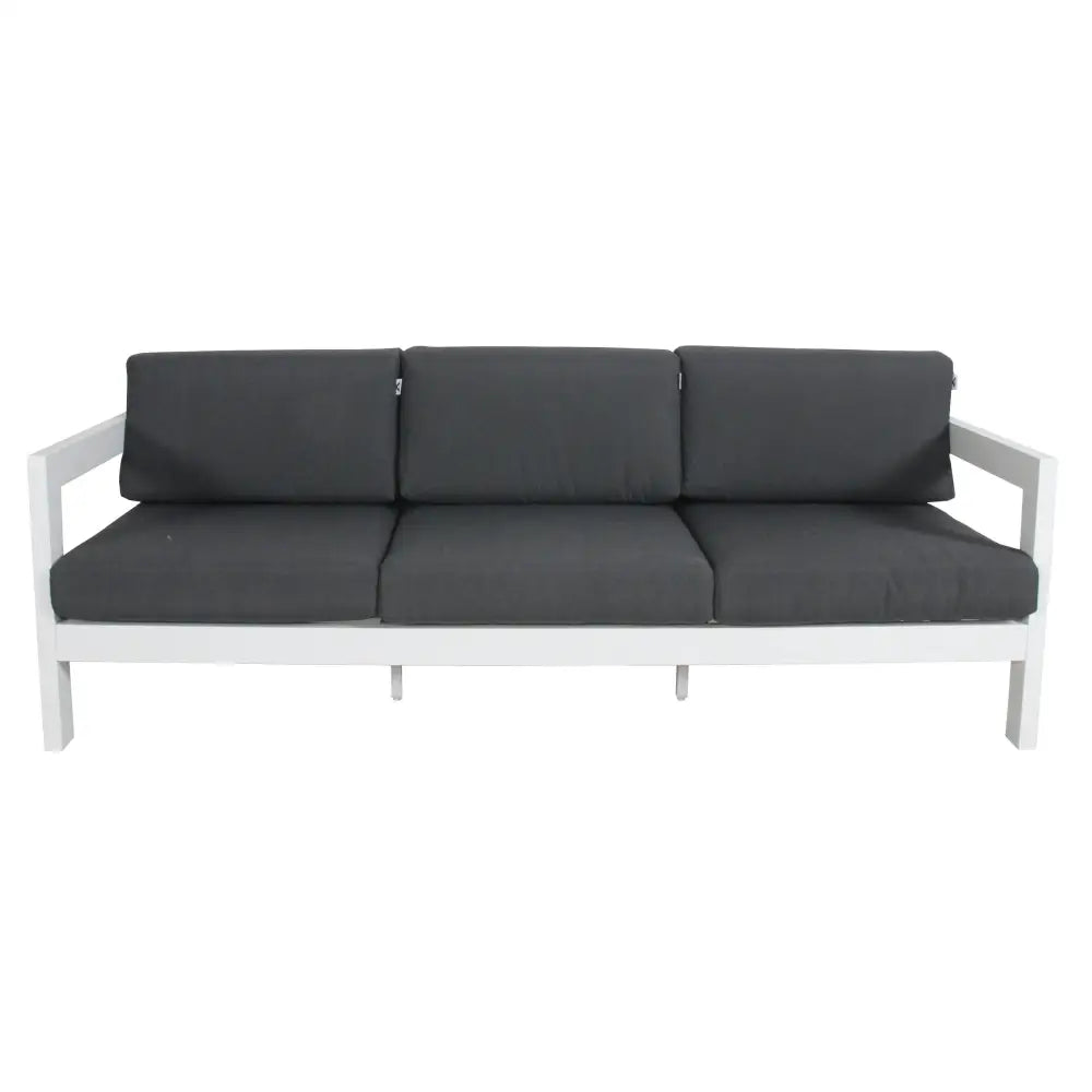 Outie 3 Seater Outdoor Sofa Lounge Aluminium Frame White - Furniture > Outdoor