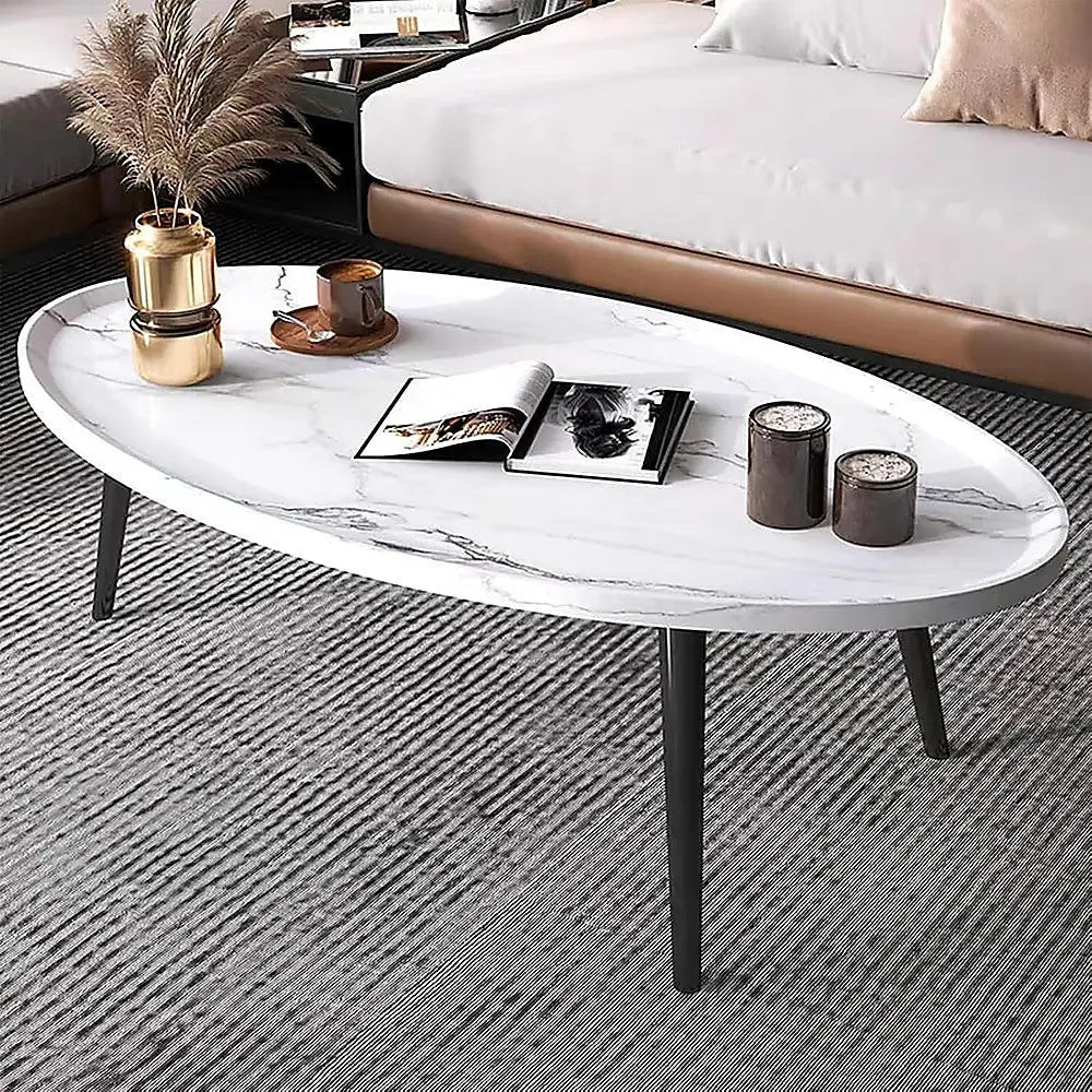 Oval Coffee Table Mid Century Modern Minimalist Display - Furniture > Living Room > Side Tables
