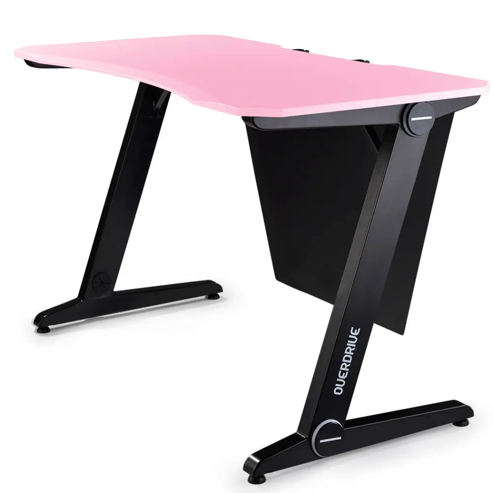 OVERDRIVE Gaming Computer PC Desk Z-Style Pink and Black Cable Management - Furniture > Office