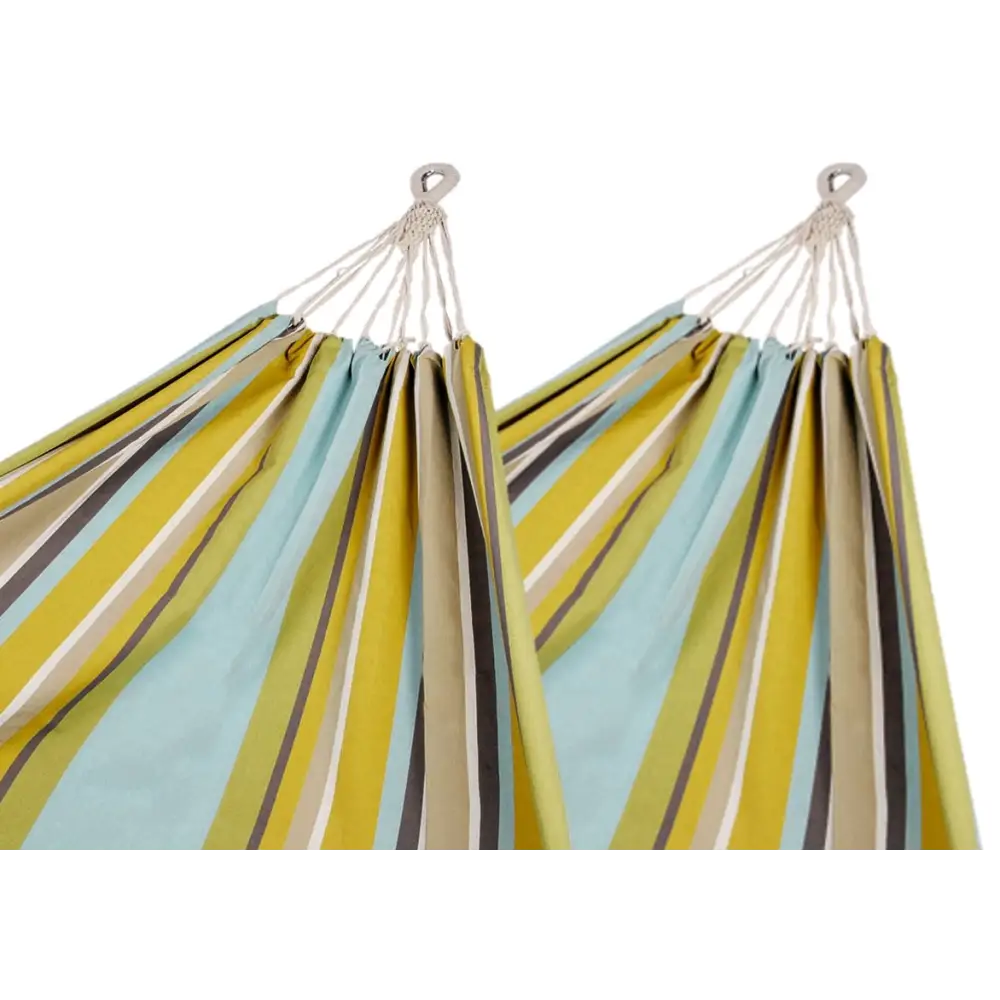 Pack of 2 Corban Aqua Hammocks Multicoloured Stripes 220x140cm - Home & Garden > Hammocks