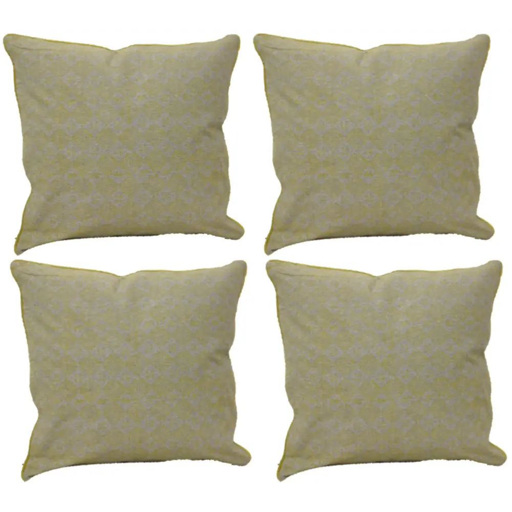 Pack of 4 Azuk Mustard Yellow & Grey 50cm x 50cm Cushion Covers - Home & Garden > Decor