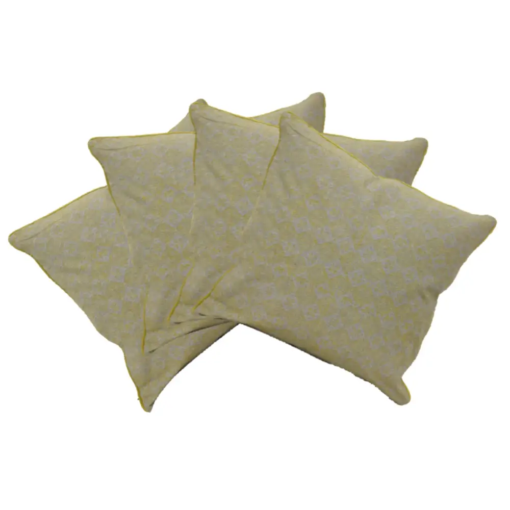 Pack of 4 Azuk Mustard Yellow & Grey 50cm x 50cm Cushion Covers - Home & Garden > Decor