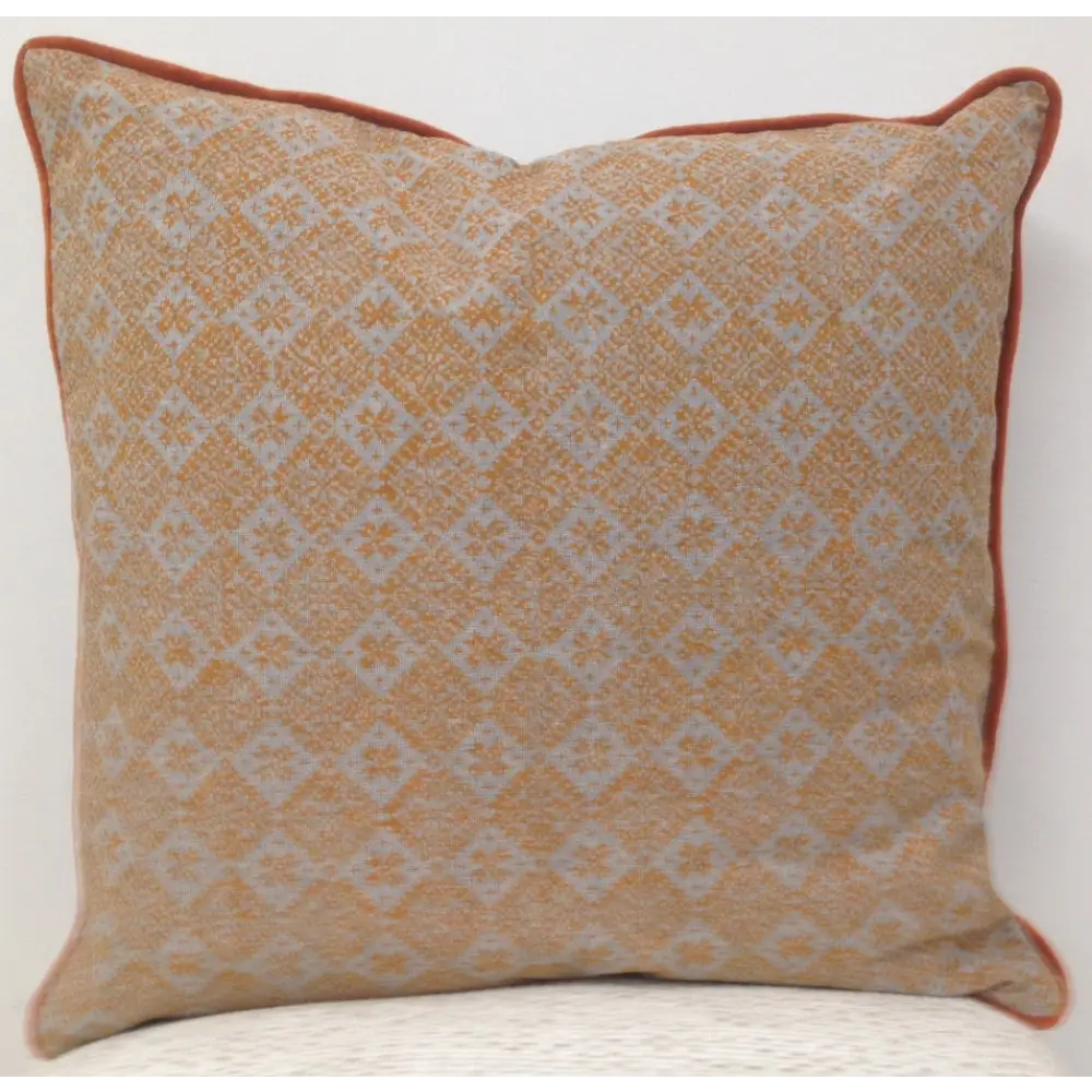 Pack of 4 Azuk Orange & Grey Cushion Covers 50cm x 50cm - Home & Garden > Decor