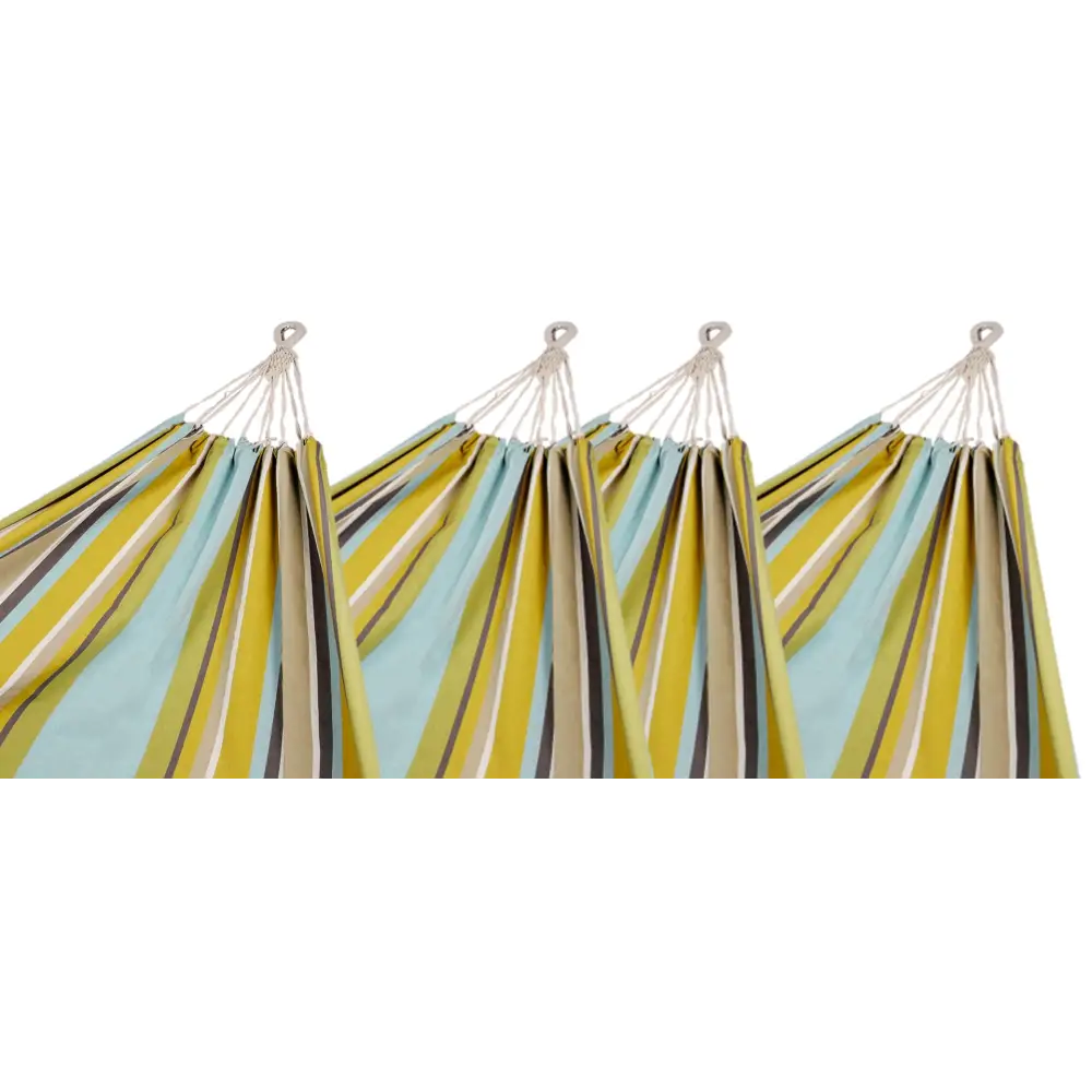 Pack of 4 Corban Aqua Hammocks Multicoloured Stripes 220x140cm - Home & Garden > Hammocks