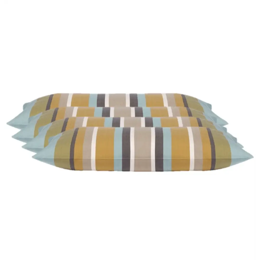 Pack of 4 Corban Aqua Rectangle 35x70cm Striped Multicoloured Cushion Cover Nautical - Home & Garden > Decor