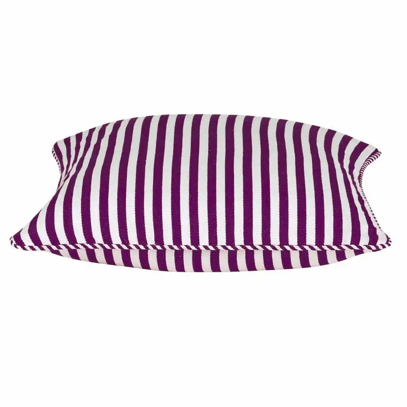 Pack of 4 Dandi Fuchsia Plum Purple & White Striped Square Cushion Covers 40x40cm - Home & Garden > Decor