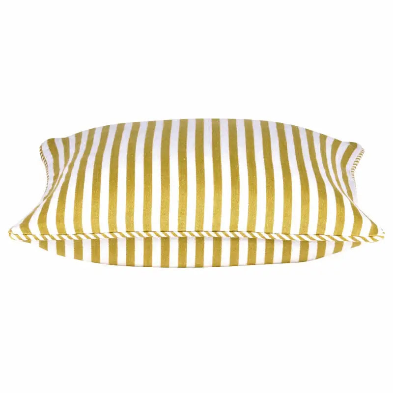 Pack of 4 Dandi Mustard Yellow & White Striped Square Cushion Covers 40x40cm - Home & Garden > Decor