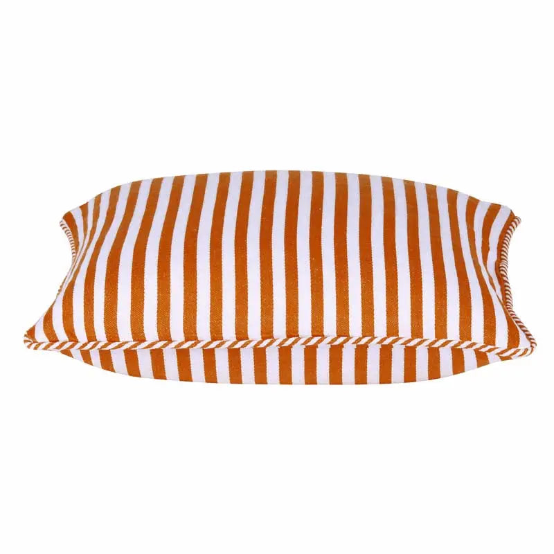 Pack of 4 Dandi Orange & White Striped Nautical Cushion Covers 40x40cm - Home & Garden > Decor