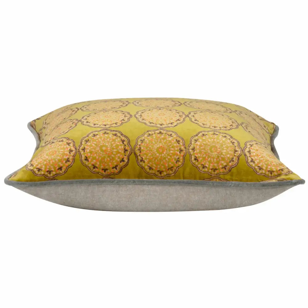 Pack of 4 Duffy Mustard and Grey Square Cushion Covers - Home & Garden > Decor