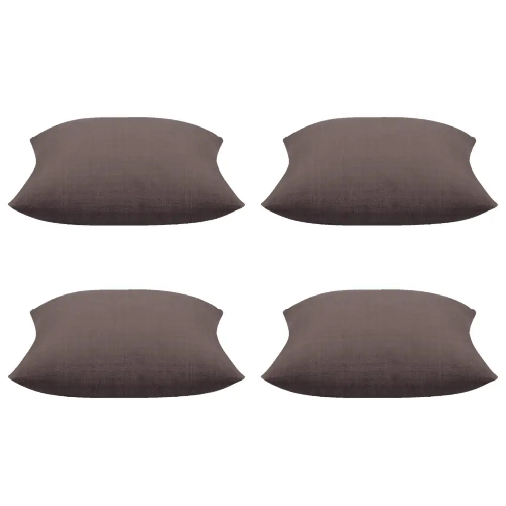 Pack of 4 Elements Stone Brown Solid Base Colour Square Cushion Covers - Home & Garden > Decor