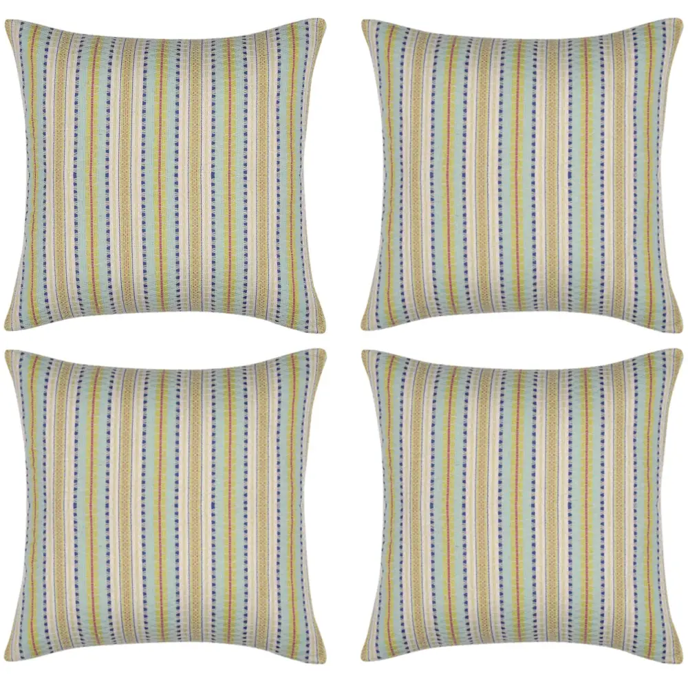 Pack of 4 Finn Yellow Multicoloured Retro Cushion Cover - Home & Garden > Decor