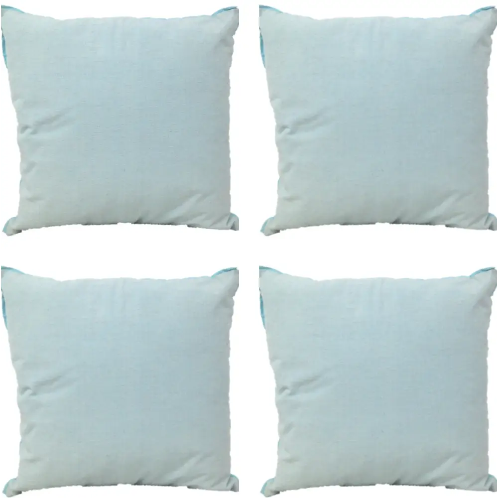 Pack of 4 Frida Aqua Blue 50cm x 50cm Cushion Covers with piping - Home & Garden > Decor
