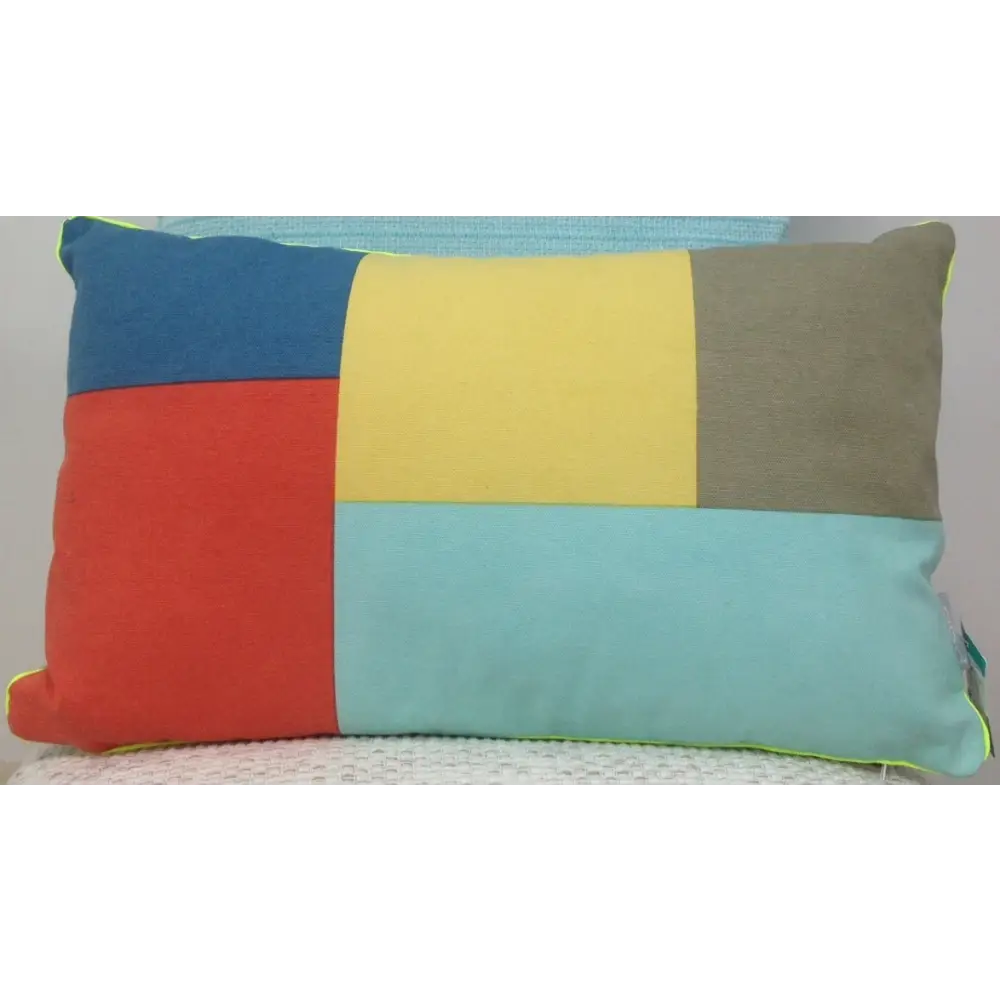 Pack of 4 Geo Beige Block Design Rectangle Cushion Cover 30cm x 50cm - Home & Garden > Decor