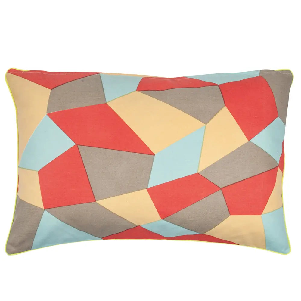 Pack of 4 Geo Beige Geometric Design 40x60cm Rectangle Cushion Covers - Home & Garden > Decor