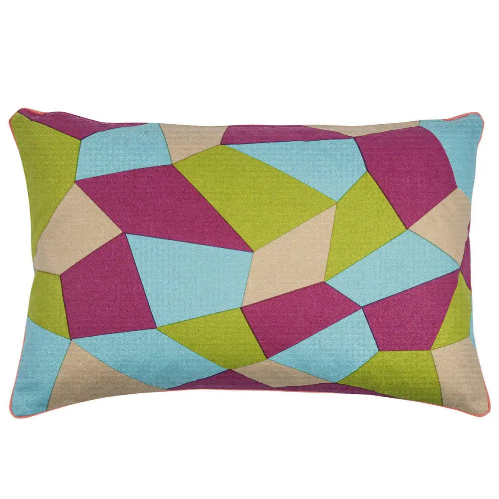 Pack of 4 Geo Green Geometric Design Rectangle 40x60cm Cushion Covers - Home & Garden > Decor