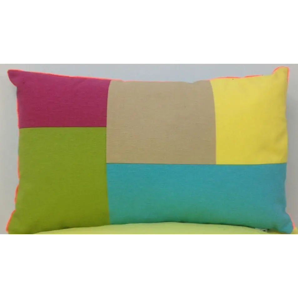 Pack of 4 Geo Turquoise Block Design 30x50cm Cushion Cover - Home & Garden > Decor