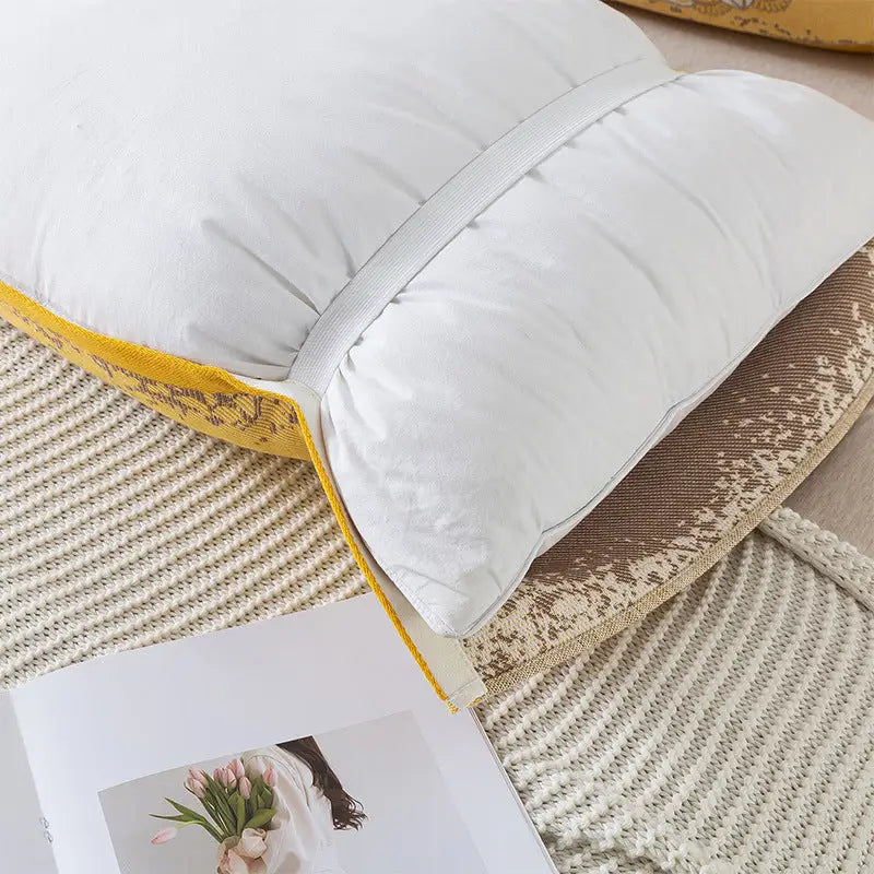 Pair of Blue Tied Cotton Gauze Pillow Cover - Secure Fit Premium Comfort (Insert Not Included) - Home & Garden >