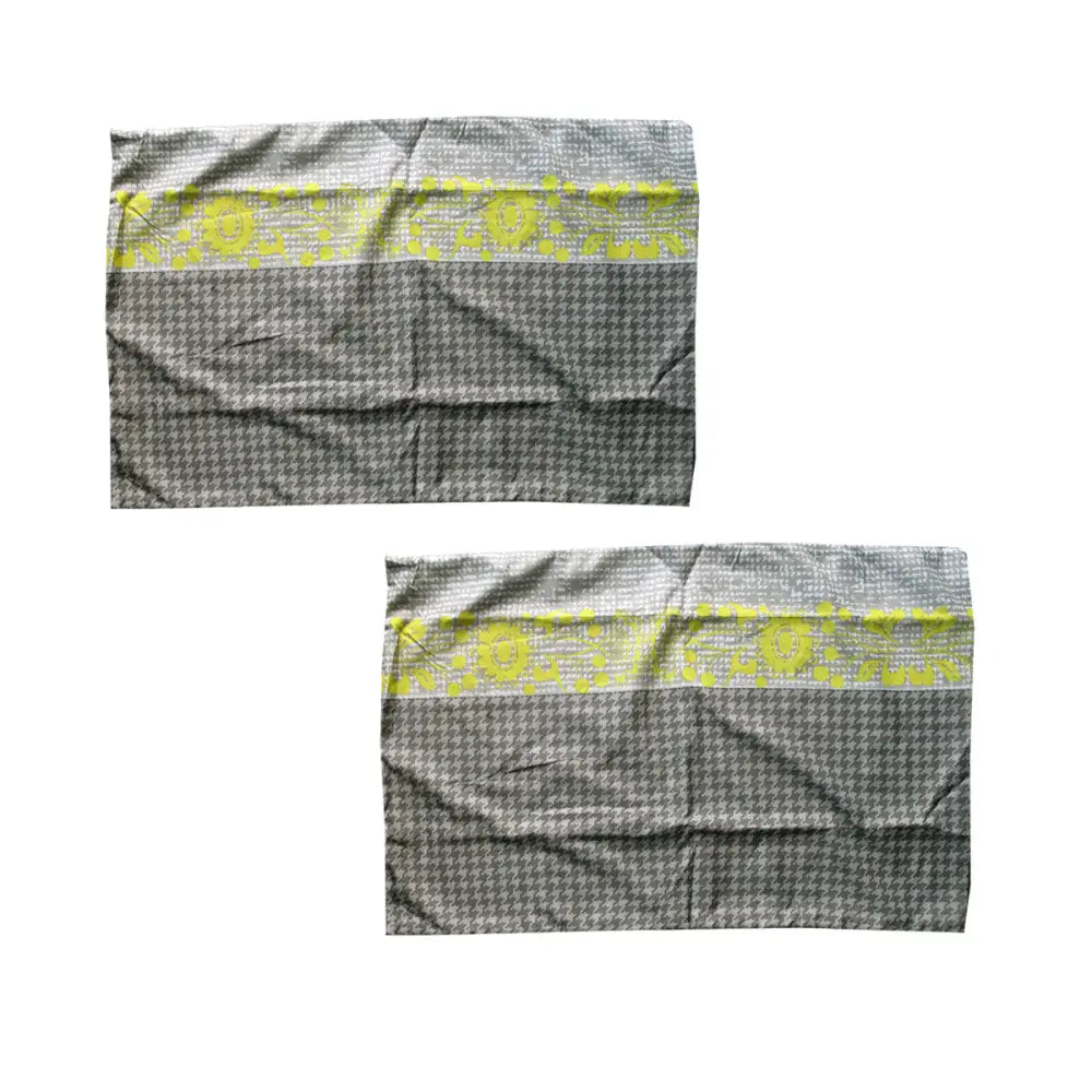 Pair of Microfiber Polyester Ali Neon Grey/Green Standard Pillowcases by Home Innovations - Home & Garden > Bedding >