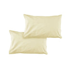 Pair of Solid Colour Microfiber Standard Pillowcases 48x73cmx15cm (Flap) Rich Cream - Home & Garden > Bedding >