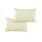 Pair of Solid Colour Microfiber Standard Pillowcases 48x73cmx15cm (Flap) Cream - Home & Garden > Bedding > Pillowcases