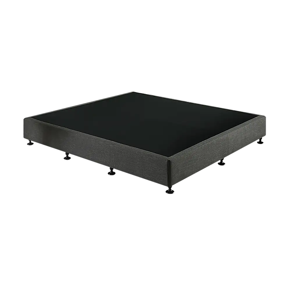 Palermo King Ensemble Bed Base Platinum Graphite Linen Fabric - Furniture > Bedroom > Beds & Bed Frames