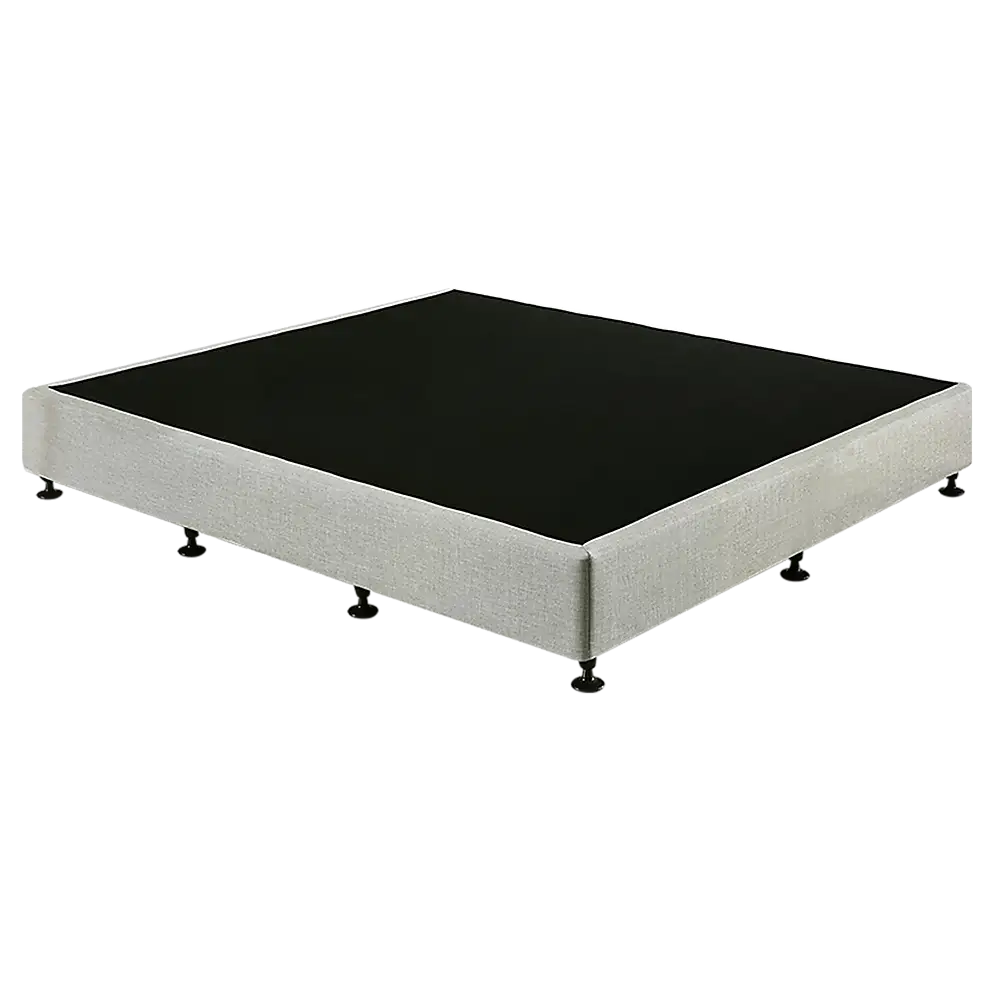 Palermo King Ensemble Bed Base Platinum Light Grey Linen Fabric - Furniture > Bedroom > Beds & Bed Frames