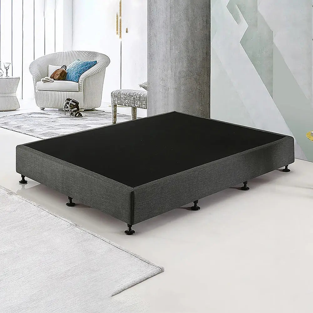 Palermo King Single Ensemble Bed Base Platinum Graphite Linen Fabric - Furniture > Bedroom > Beds & Bed Frames