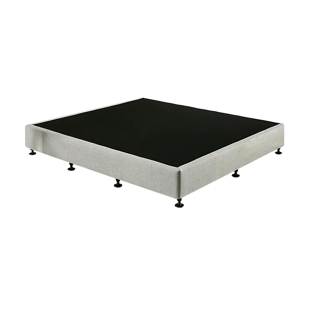 Palermo King Single Ensemble Bed Base Platinum Light Grey Linen Fabric - Furniture > Bedroom > Beds & Bed Frames