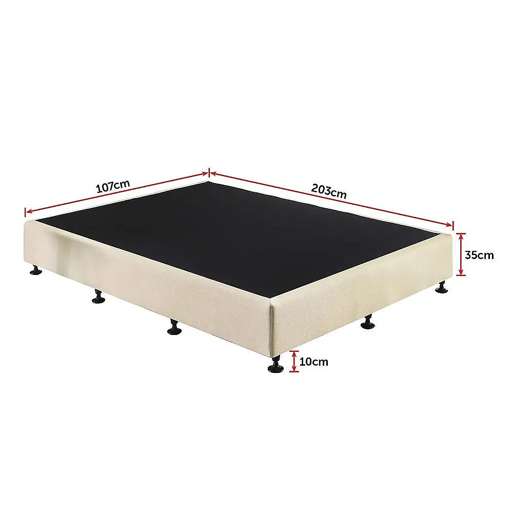 Palermo King Single Ensemble Bed Base Platinum Natural Sand Linen Fabric - Furniture > Bedroom > Beds & Bed Frames
