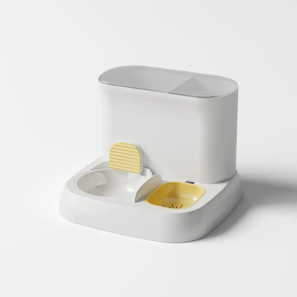 Pet automatic feeding water dispenser ceramic bowl milk yellow 28.5 * 28.5 * 25CM - Pet Care > Dog Supplies > Dog Bowls
