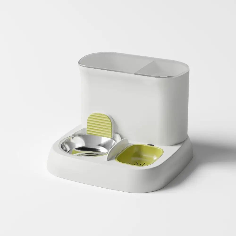 Pet automatic feeding water dispenser stainless steel bowl green 28.5 * 28.5 * 25CM - Pet Care > Dog Supplies > Dog