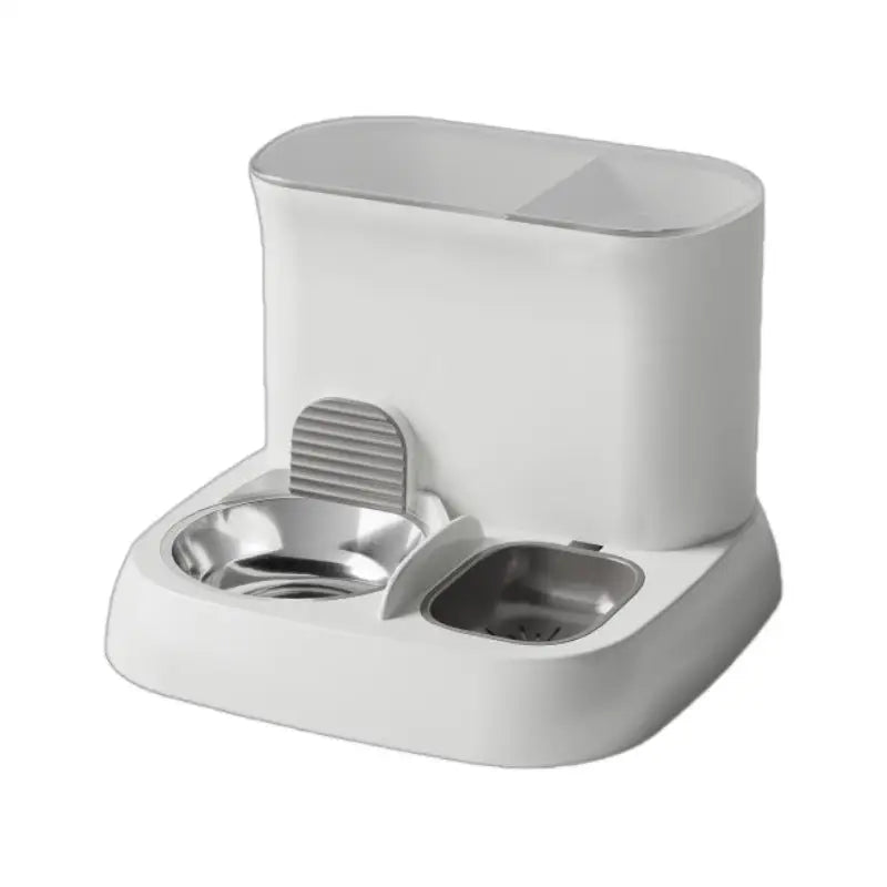 Pet automatic feeding water dispenser stainless steel bowl grey 28.5 * 28.5 * 25CM - Pet Care > Dog Supplies > Dog