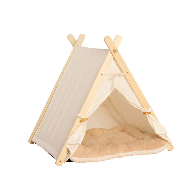 Pets Teepee Dogs Tent Removable and Washable Cats Tents Dog Cat Bed With Cushion - Pet Care > Cat Supplies > Cat