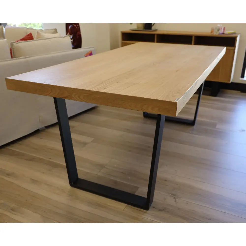 Petunia 9pc 210cm Dining Table Set 8 Cross Back Chair Elm Timber Wood Metal Leg - Furniture > Dining
