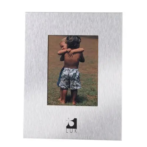 Photo Frame Brushed Aluminum Finish Table Stand Home Decor - Home & Garden > Decor