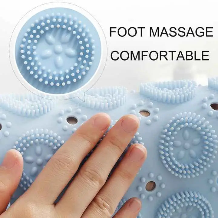 Pink Non-Slip Round Shower Foot Scrubber Mat - Soft Silicone Massage Pad for Foot Cleaning - Home & Garden > Bathroom