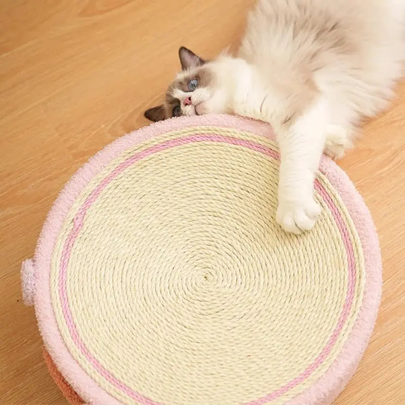 Pink Pig Cat Scratcher Bed - Cute Animal Design Sisal Pad for Scratching & Resting 40*40*10cm - Pet Care > Cat Supplies