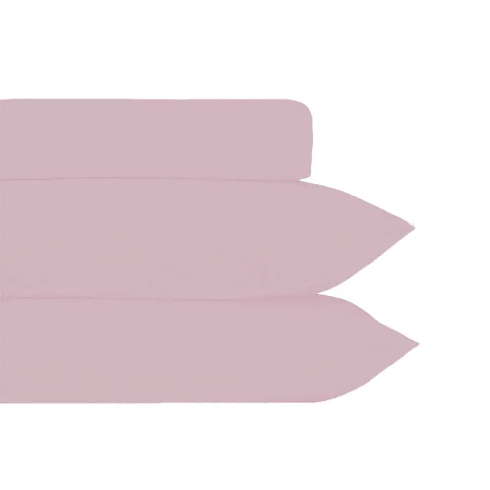 Plain Dyed Polyester Cotton Combo Set Dusty Pink Queen - Home & Garden > Bedding > Bed Sheets