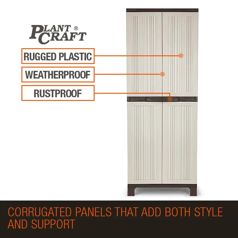 PLANTCRAFT Lockable Outdoor Storage Cabinet - Cupboard Garage Carport Shed - Furniture > Outdoor