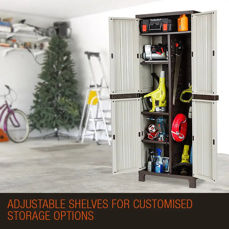 PLANTCRAFT Lockable Outdoor Storage Cabinet - Cupboard Garage Carport Shed - Furniture > Outdoor
