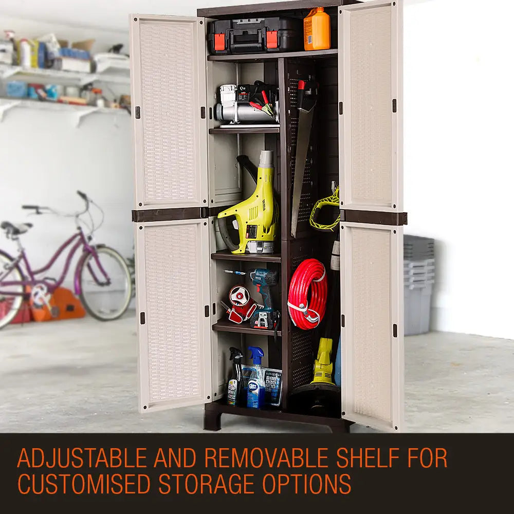 PlantCraft Outdoor Storage Cabinet Cupboard Garage Tool Waterproof Backyard Shed - Furniture > Outdoor