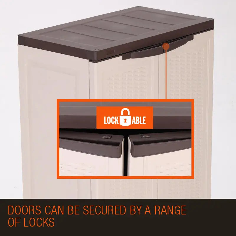 PlantCraft Outdoor Storage Cabinet Waterproof Cupboard Garage Backyard Tool Shed - Furniture > Outdoor