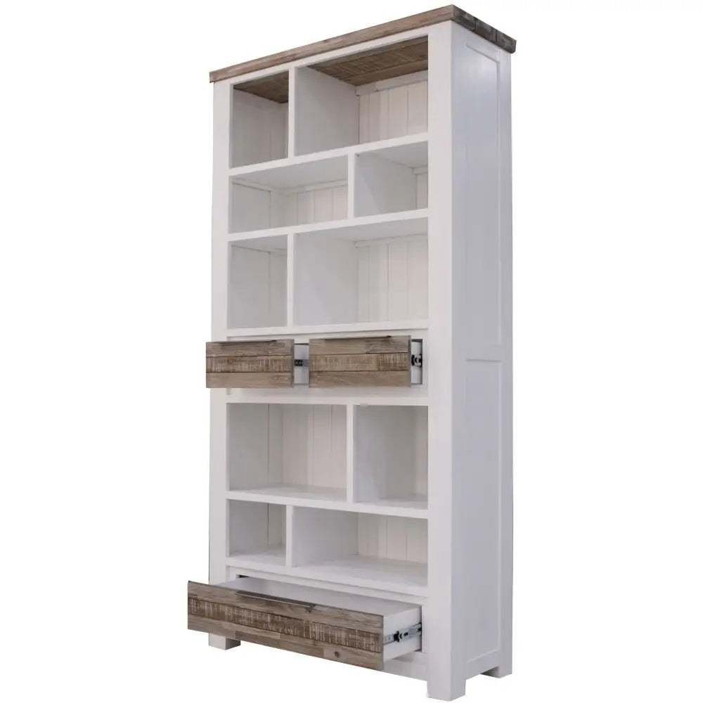 Plumeria Bookshelf 200cm Bookcase Display Unit Solid Acacia Timber Wood - Furniture > Living Room