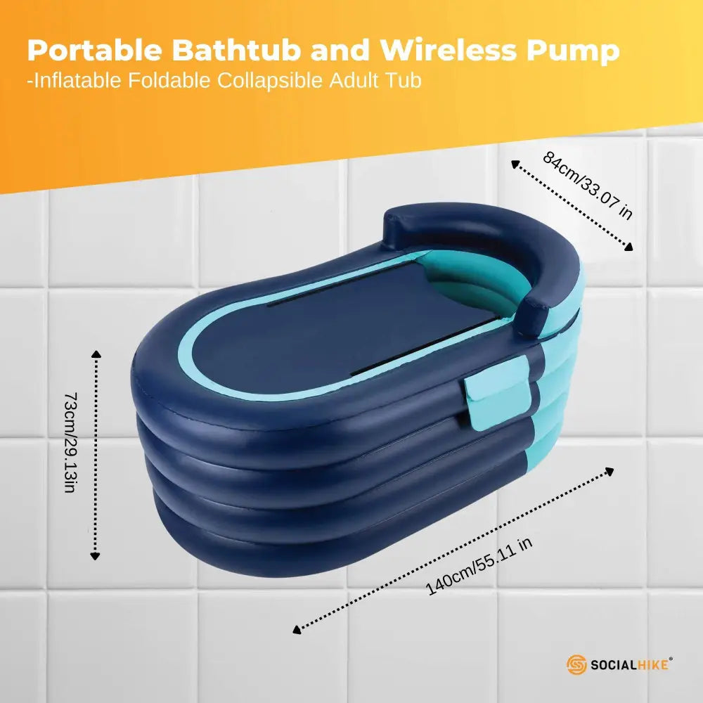Portable Bathtub and Wireless Pump - Inflatable Foldable Collapsible Adult Tub - Home & Garden > Decor > Vases & Table