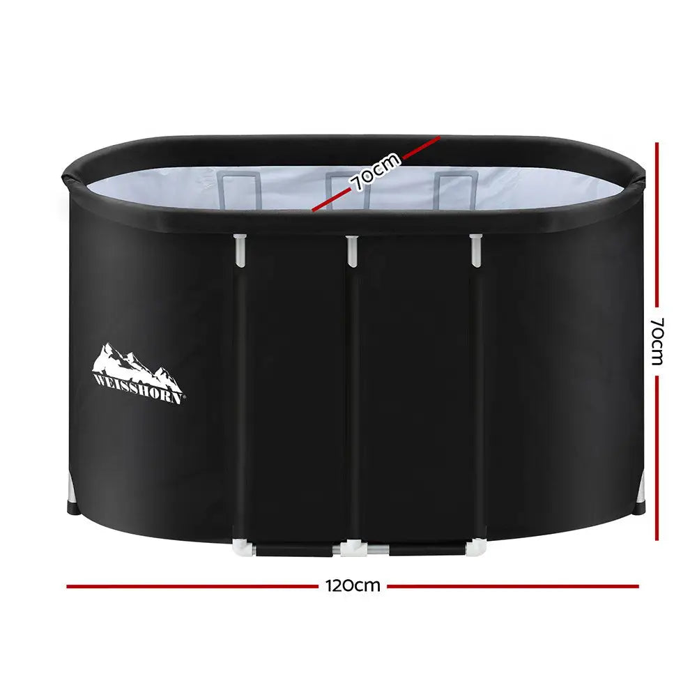 Portable Ice Bath Tub 120x70X70CM Inflatable Cold Water Folding Bathtub Spa Massage - Furniture > Bathroom > Bathtubs