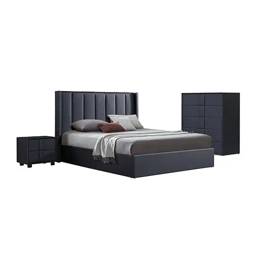Prado 4pc Fabric Gas Lift Queen Bedroom Suite - Furniture > Bedroom > Beds & Bed Frames