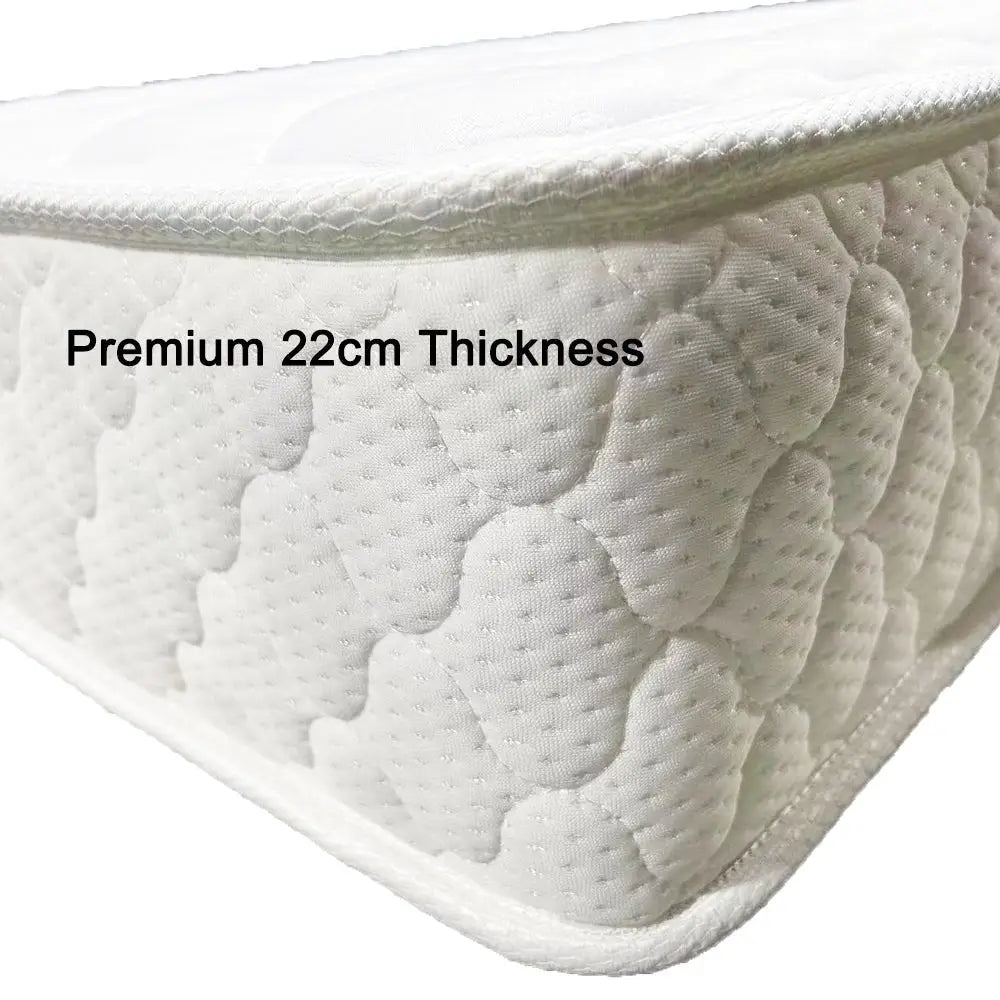 Premium 5 Zone Pocket Spring Foam Mattress Medium Firmness 22cm - King Single - Furniture > Mattresses